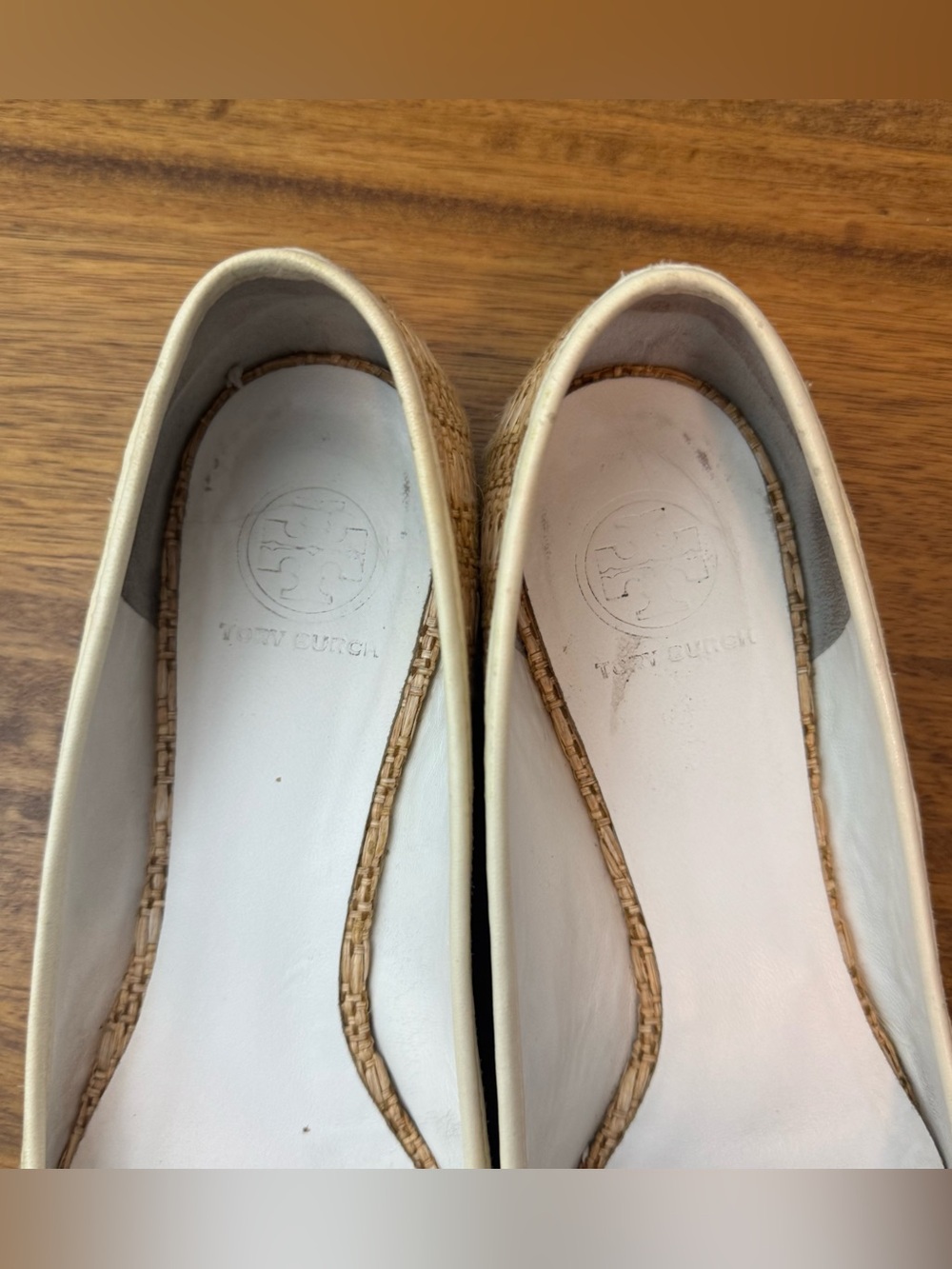Tory Burch Reva Raffia Straw Ballet Flats Size 9 - Picture 5 of 9